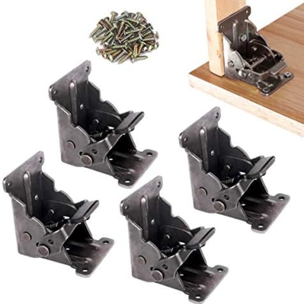 Furniture Hardware For Legs - 4 個のヘビーデューティ折りたたみブラケット 90 度セルフロック折りたたみヒンジテーブル脚用家具ハードウェアアクセサリー