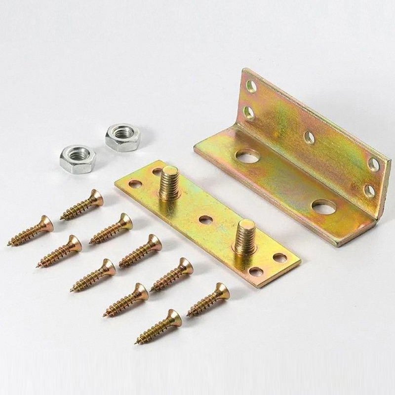 Furniture Hardware Lowes - 1 セット (4 ペア) ベッドヒンジ無垢材ベッドアクセサリー高低ベッド固定金具高耐久コーナーコードフックコネクタ