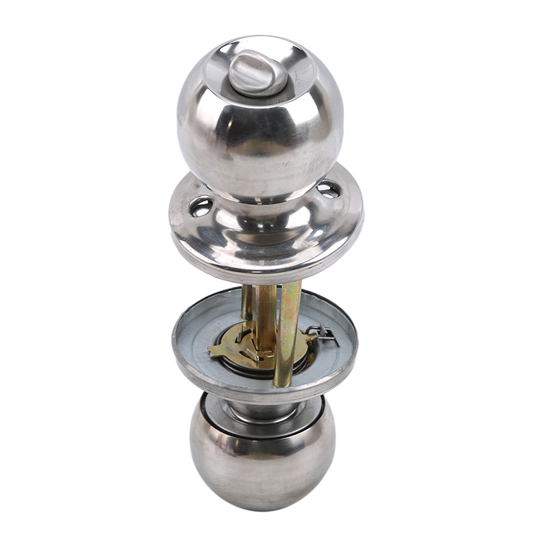 Cabinet Knob Round - ラウンドボールプライバシードアノブ浴室ハンドルロックキー付きホームインテリアドアハードウェア家庭用セキュリティフィッティングアクセサリー