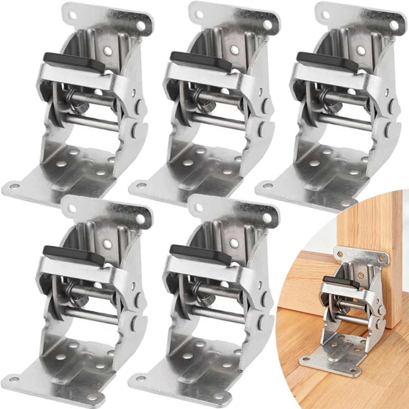 Furniture Hardware For Legs - セルフロック折りたたみヒンジ 90 度サポートブラケットコーナーブレースヒンジヘビーデューティ家具テーブル脚ヒンジハードウェアツール