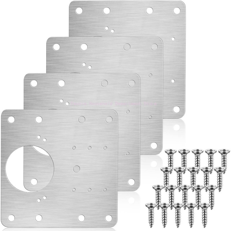 Furniture Hardware Fixing Screws - 2/10セットヒンジ修理プレートキッチンキャビネットドアヒンジ取り付けプレートネジ付きフラット固定ブラケット家具ハードウェアツール