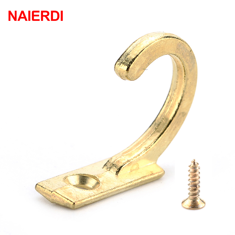 Furniture Hardware Wood - Naierdi-小さなアンティークウォールフック,10個,湾曲したバックル,木製のジュエリーボックス用のロッククラスプフック,家具ハードウェア