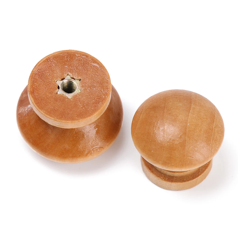 Furniture Hardware Wood - 10 ピース/ロット丸型天然木製引き出しノブワードローブプルドアハンドル食器棚キッチンキャビネットプル家具ハードウェア