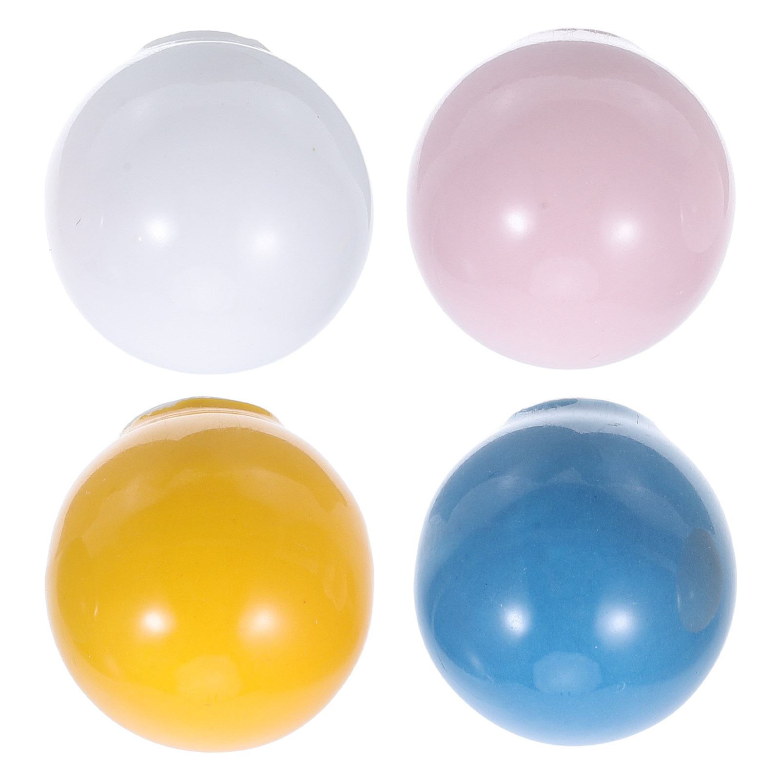 Cabinet Knob Round - 4 個のセラミックボール型キャビネットノブカラフルな光沢のあるミニラウンドプルハンドル子供部屋のワードローブ食器棚引き出し用