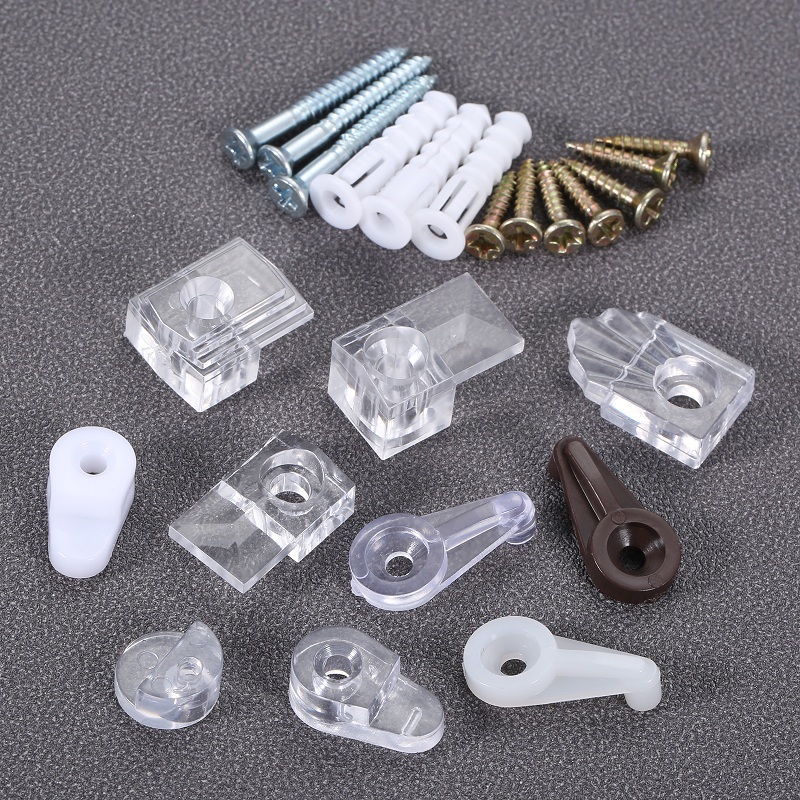 Furniture Hardware Connectors - プラスチック製ガラスリテーナー,10個セット,鏡クランプ,ワードローブ固定ブラケット,バックル,食器棚,家具コネクタ