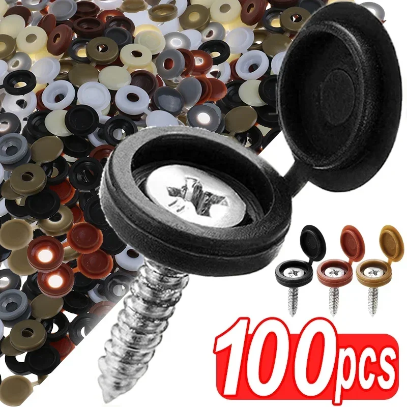 Furniture Hardware Fixing Screws - ヒンジ付きプラスチックネジキャップカバー倍スナップ保護キャップボタンナットボルト固定キャップ家具装飾ハードウェア