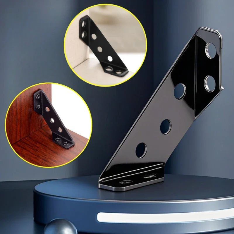 Furniture Hardware Connectors - 黒の多機能コーナーブラケットファスナー家具コーナーコネクタ、固定家具、テーブル、椅子、キャビネットに適しています