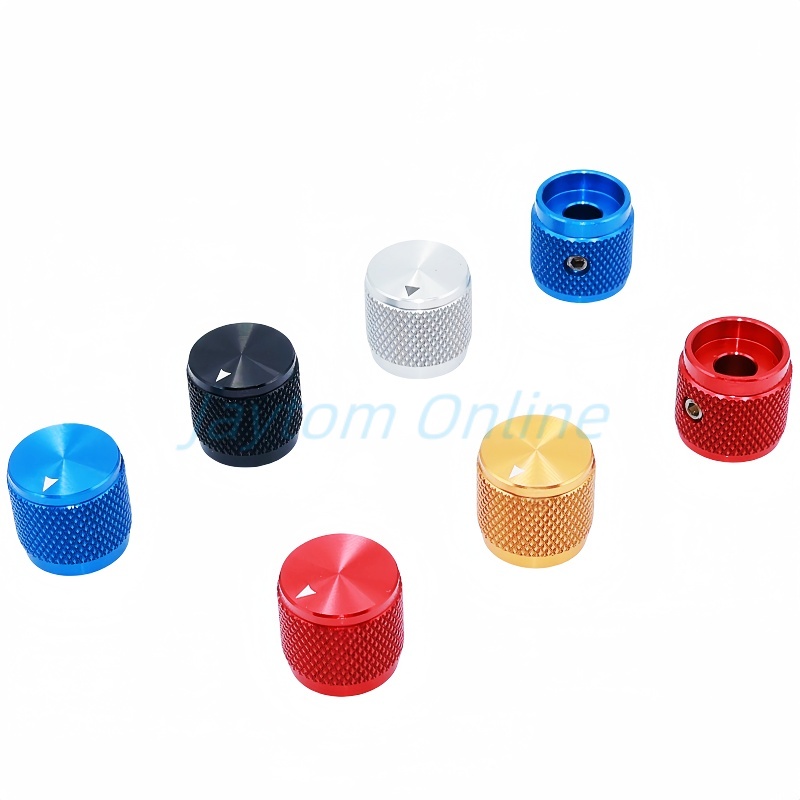 Cabinet Knob Round - 1pc 17 × 16 ミリメートル固体アルミニウム合金ロータリースイッチキャップポテンショメータオーディオアンプパワーアンプノブ丸穴 6