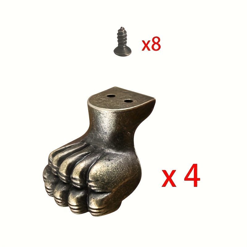 Furniture Hardware For Legs - 4個入りアンティーク真鍮製ジュエリーブラケットキャビネットプロテクター、家具金具、木製ボックス装飾脚、脚コーナーハードウェア