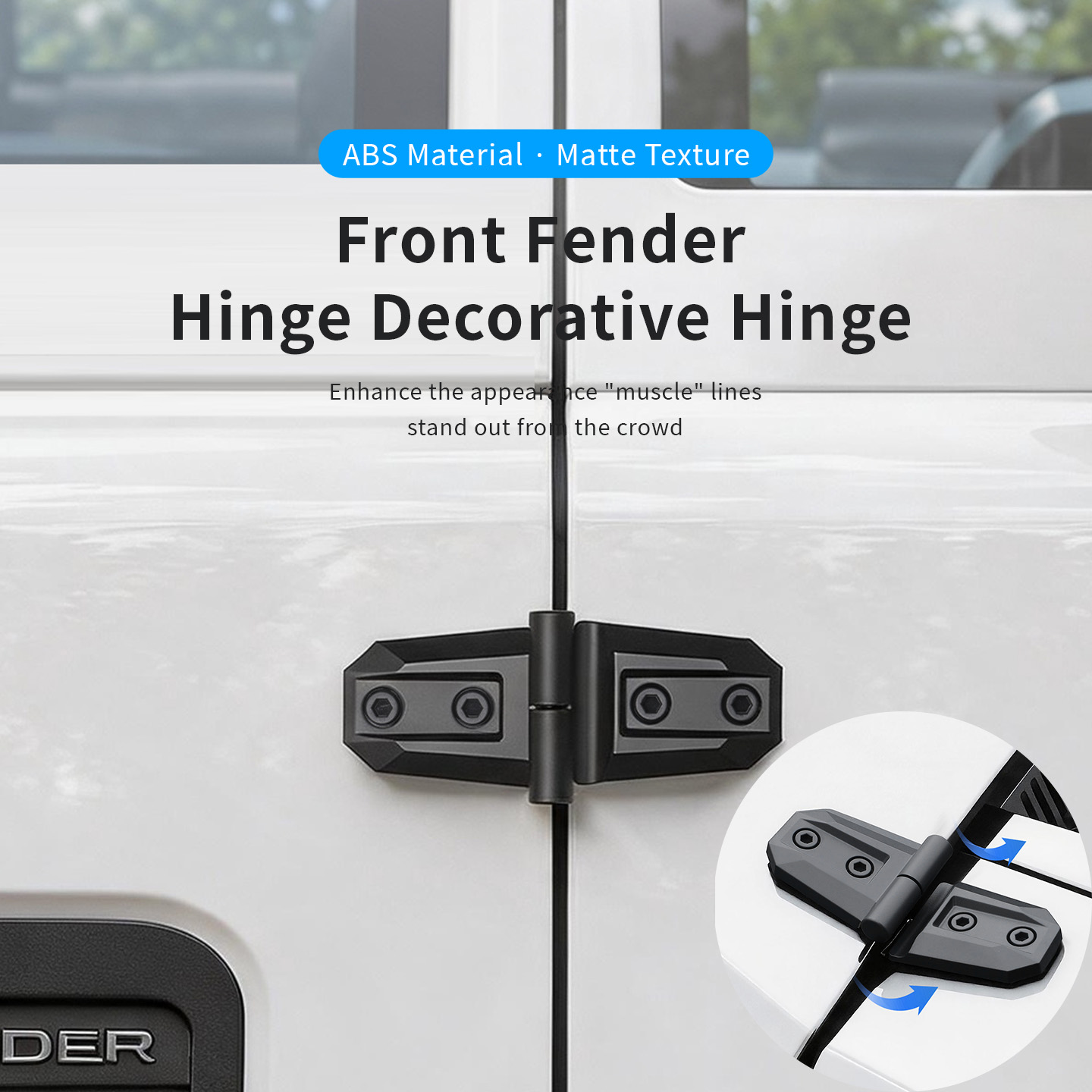 Furniture Hardware Fitting - 2 個 ABS 車のエンジンフードドアヒンジ装飾カバートリムオフロード車や SUV ピックアップ用外装スタイリングアクセサリー