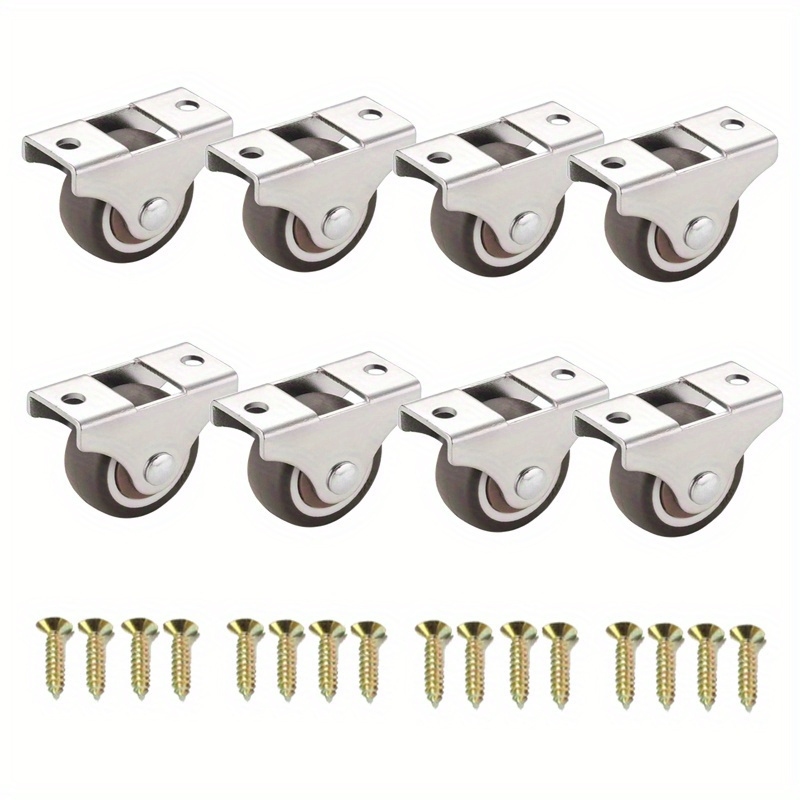 Furniture Hardware Fixing Screws - 固定式キャスターホイール、ネジ付きヘビーデューティーラバー家具用キャスター