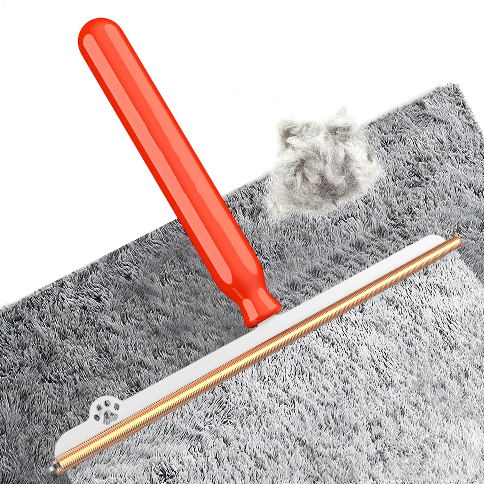 Furniture Hardware Supplies - ペットの毛取り用カーペットレーキ 1個、持ち手付き、再利用可能な清掃ツール、カーペットスクレーパー、ほうき、家庭、アパート、寮、家具、床用