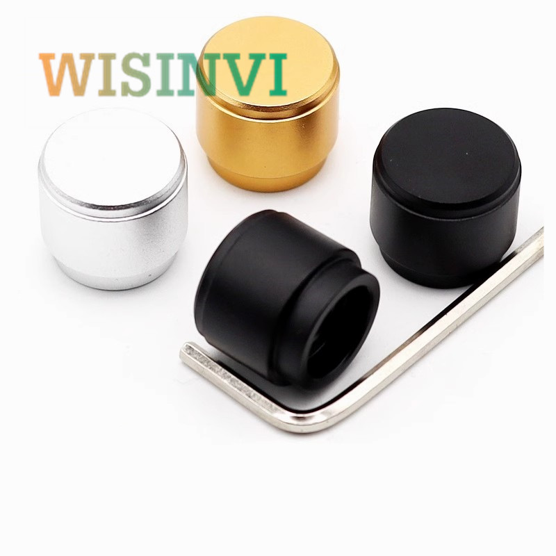 Cabinet Knob Round - 1個入り 全アルミニウム製サンドブラスト加工ノブ 金属製ソリッドコアノブ 直径15mm 高さ13mm ポテンショメーター