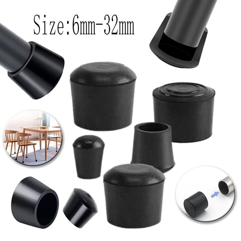 Furniture Hardware Feet - 丸型ゴム製椅子脚パッド 6/7.5/9/10/12-32mm 家具脚 テーブルエンドプラグ PVC 静音