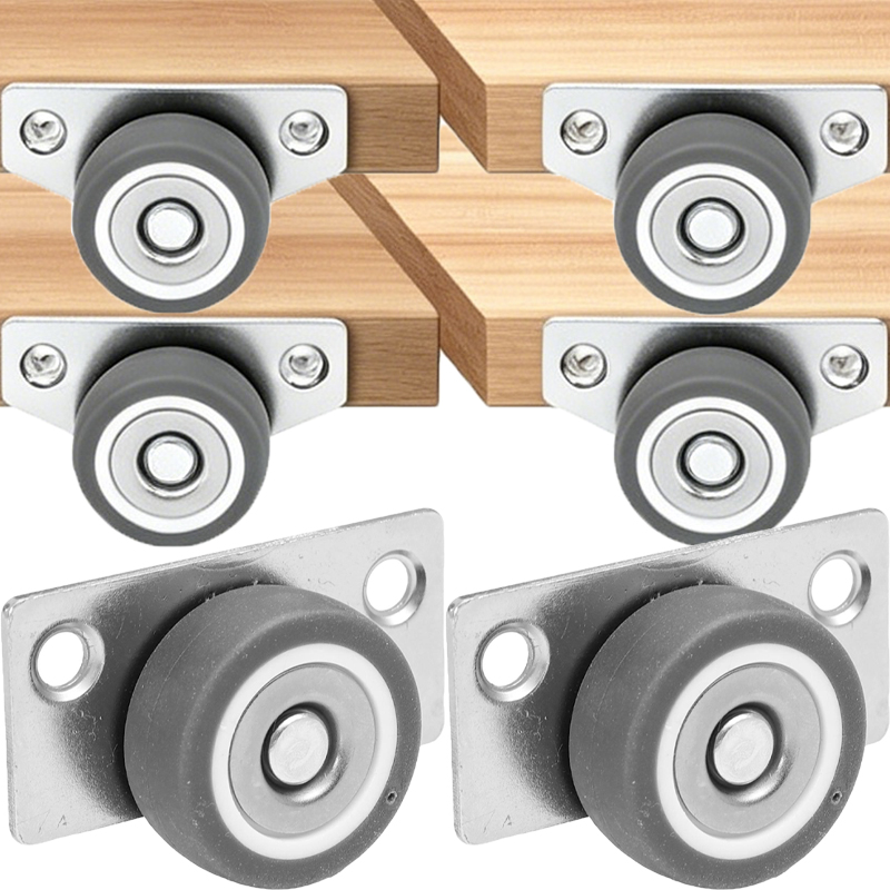Furniture Hardware Lowes - 1-8セットサイレントサイドマウントホイールDIY交換用ナイロンローキャスター家具キッチンキャビネットテーブルサイドホームハードウェア用
