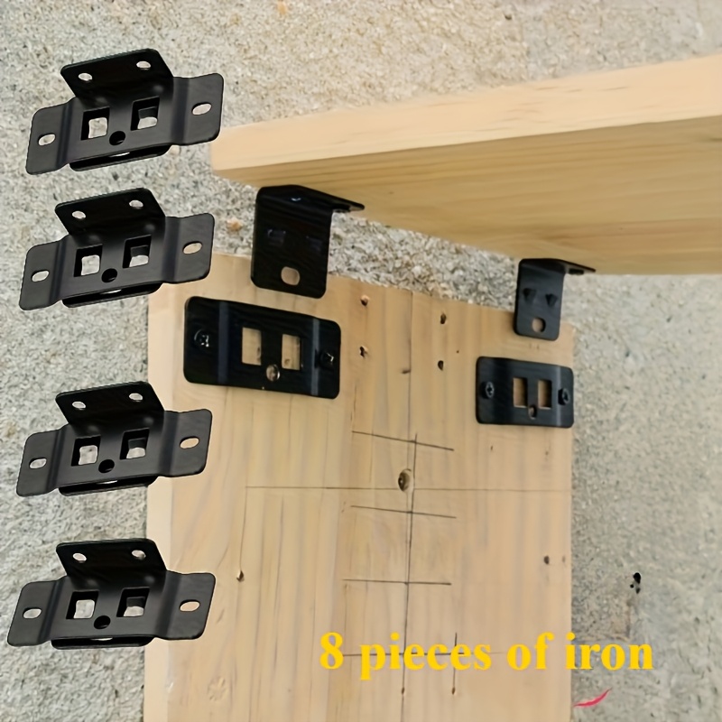 Furniture Hardware Connectors - 2-in-1 金属製固定クリップ 4 セット、L 型 90