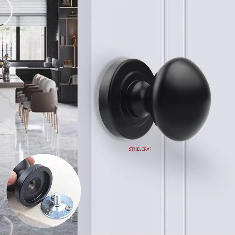Furniture Hardware Kit - 亜鉛合金納屋のドアハンドル屋内寝室の木製ドアラウンド単穴ハンドルワードローブドア引き出しノブ家具ハードウェア
