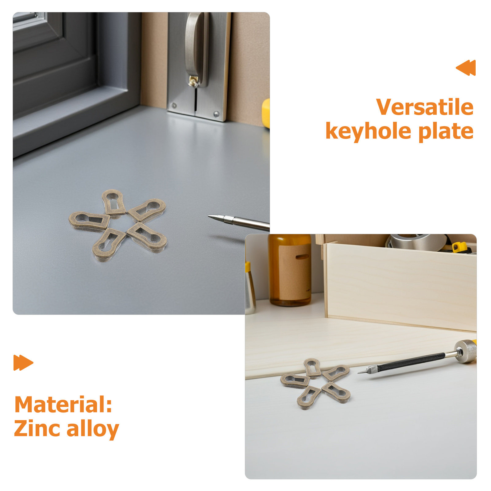 12 個の楕円形亜鉛合金キーホールエスカッションプレート装飾 - Furniture Hardware Supplies のレビューと価格