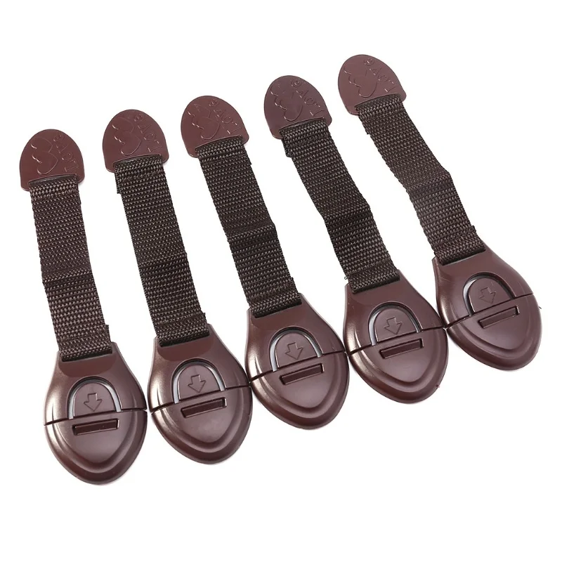 5 ピース/ロットブラウンキャビネット安全ロックベビー家具ド - Furniture Hardware Supplies のレビューと価格