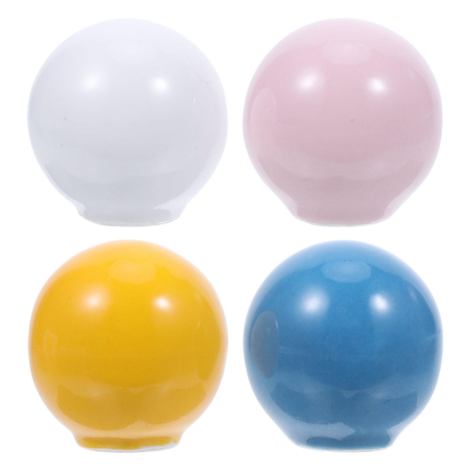 4 個のセラミックボール型キャビネットノブカラフルな光沢のあ - Cabinet Knob Round のレビューと価格