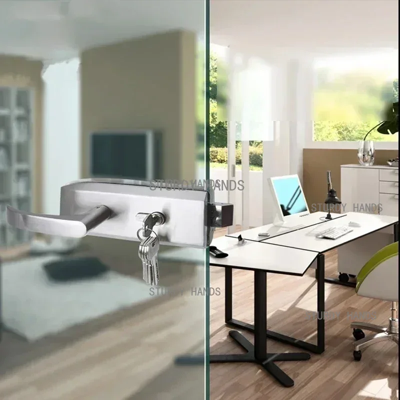 オフィスガラスドアロック浴室ステンレス鋼ハンドルドアロック寝 - Furniture Hardware Fitting のレビューと価格