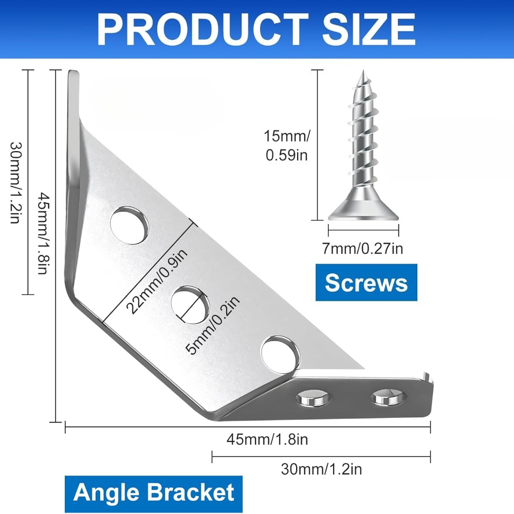 1-120セット家具コーナーコネクターステンレス鋼アングルコ - Furniture Hardware Fixing Screws のレビューと価格