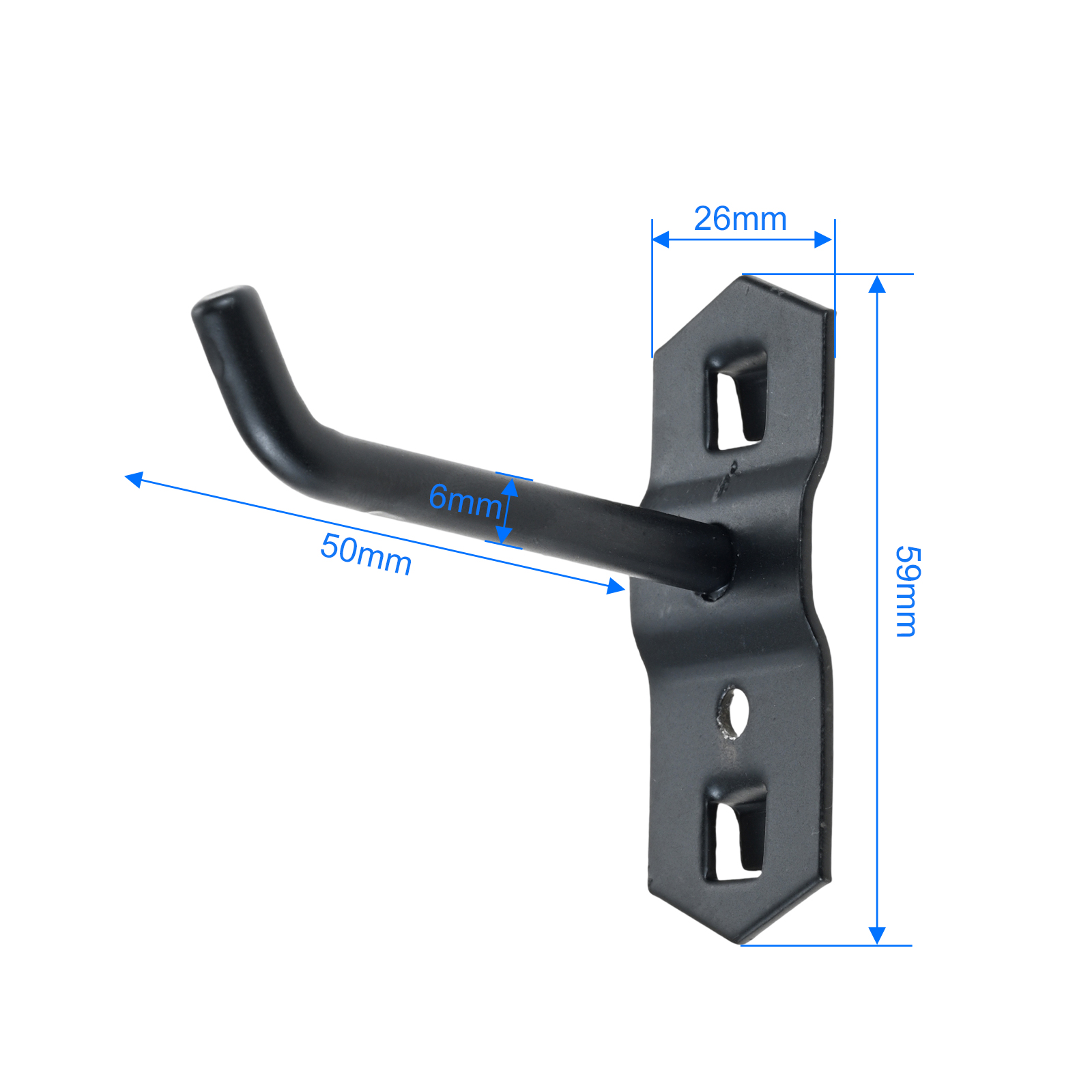 10個/セット 50mm ブラックホールボードフック スチー - Furniture Hardware Fitting のレビューと価格