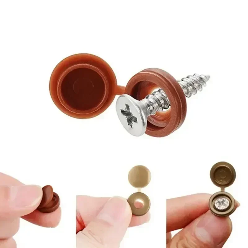 ヒンジ付きプラスチックネジキャップカバー倍スナップ保護キャッ - Furniture Hardware Fixing Screws のレビューと価格