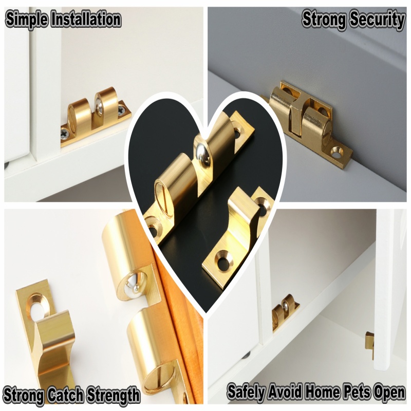 3/6 個キャビネットクローゼットドアボールキャッチ、真鍮ダ - Furniture Hardware Supplies のレビューと価格