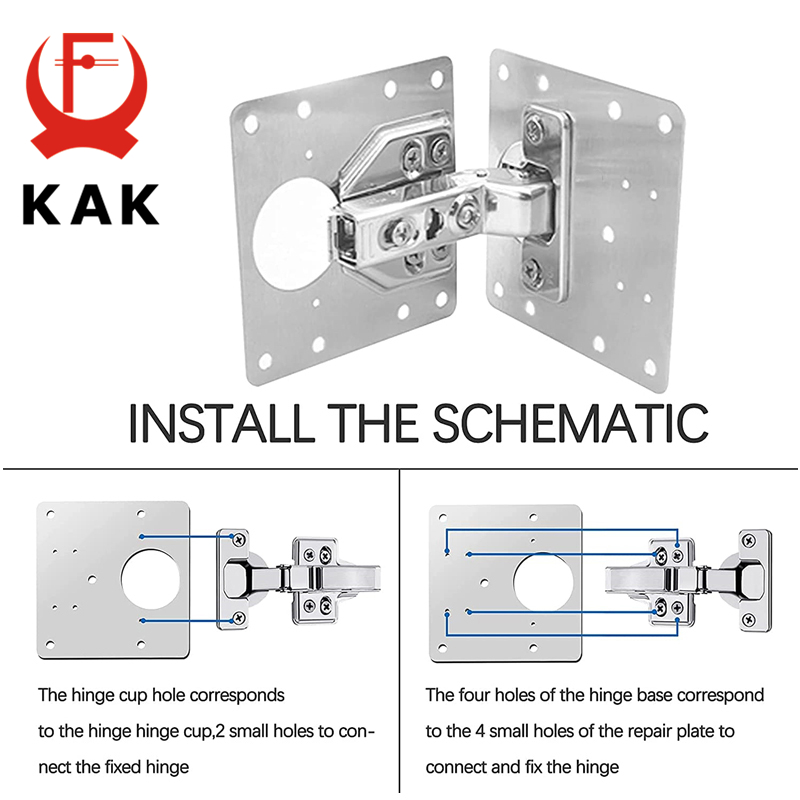 KAK 8 個ヒンジ修理プレートつや消しステンレス鋼キャビネ - Furniture Hardware Fixing Screws のレビューと価格