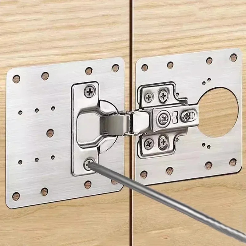 正方形キャビネットヒンジ修理プレートキット家具引き出しドアヒ - Furniture Hardware Fixing Screws のレビューと価格