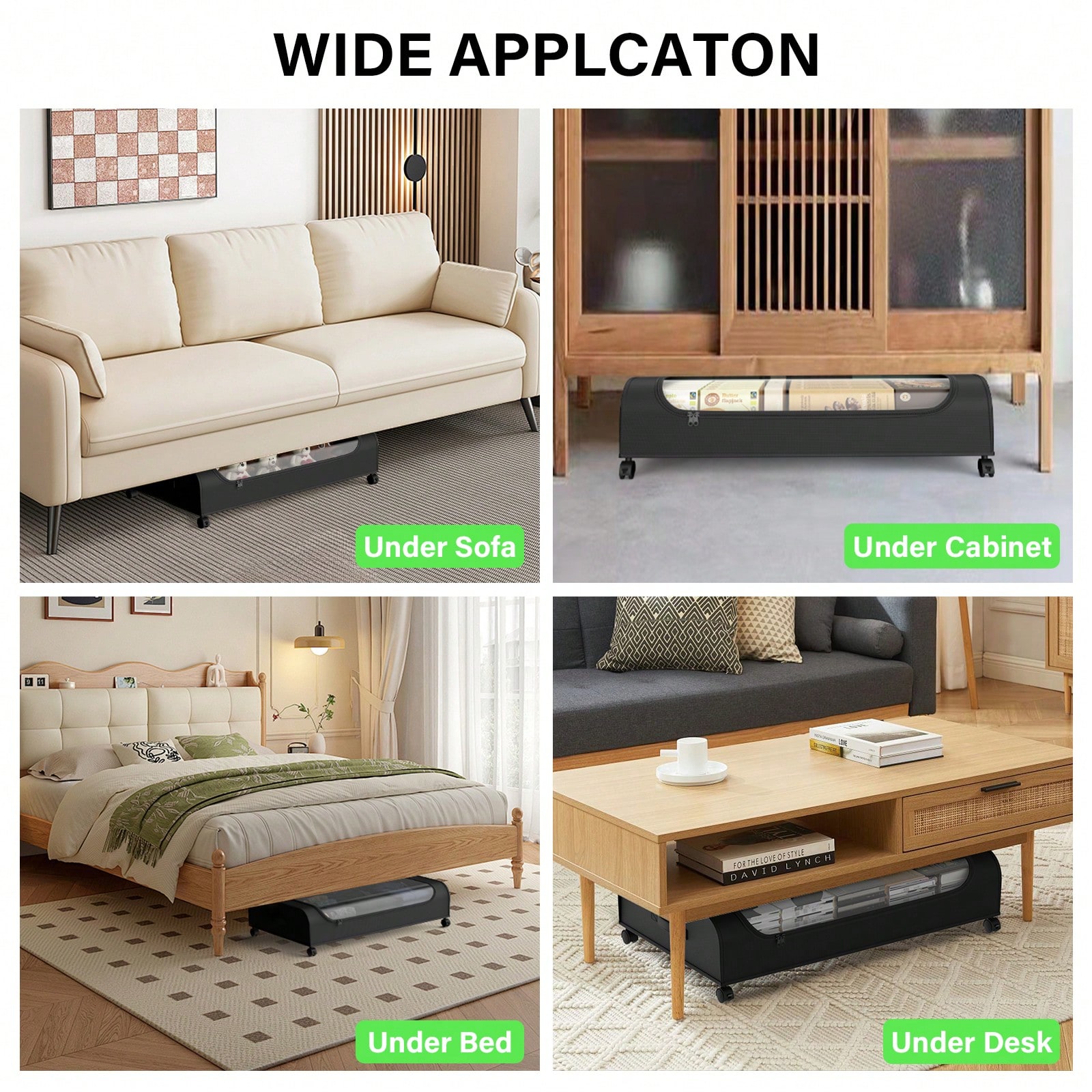 ベッド下収納オーガナイザー（ホイール付き、透明トップ、折りた - Furniture Hardware For Bed のレビューと価格