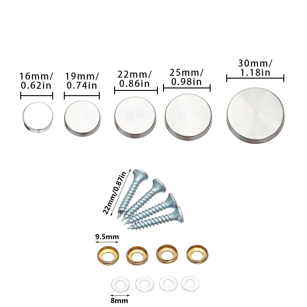 便利な家具金具 ステンレス製ミラーファスナー ネジ 装飾キャ - Furniture Hardware Fixing Screws のレビューと価格