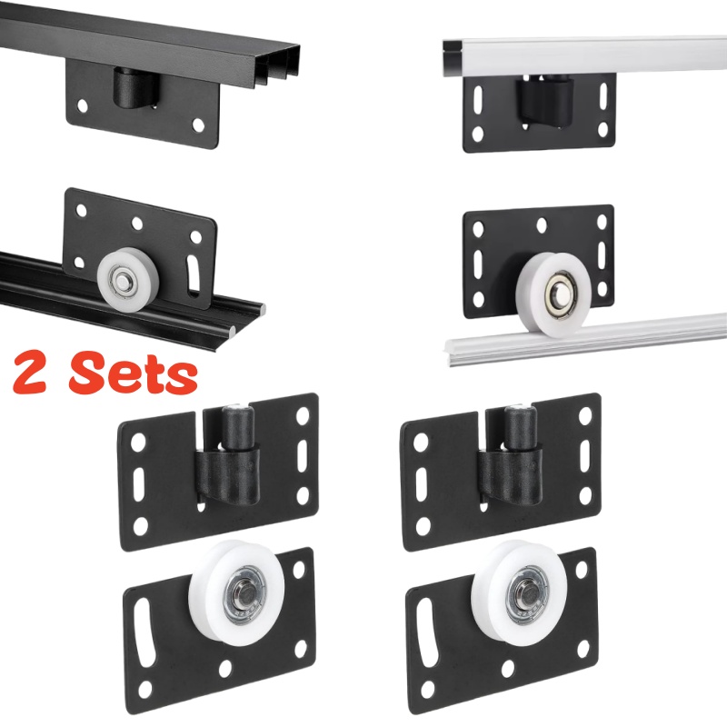 2セットのスライドクローゼットドアローラー、ワードローブプー - Furniture Hardware Kit のレビューと価格