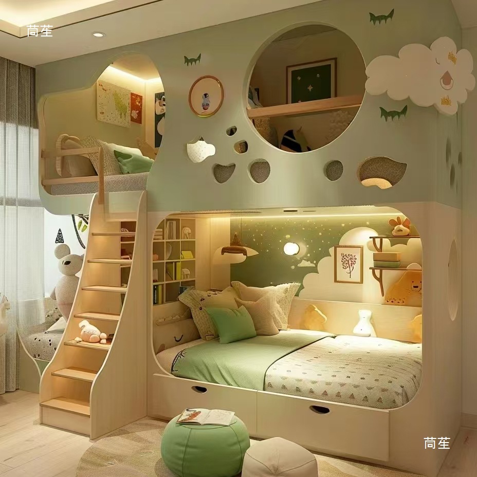 無垢材子供用ベッド　ハイ＆ロー二段ベッド　子供用ベッド　上下 - Furniture Hardware Lowes のレビューと価格