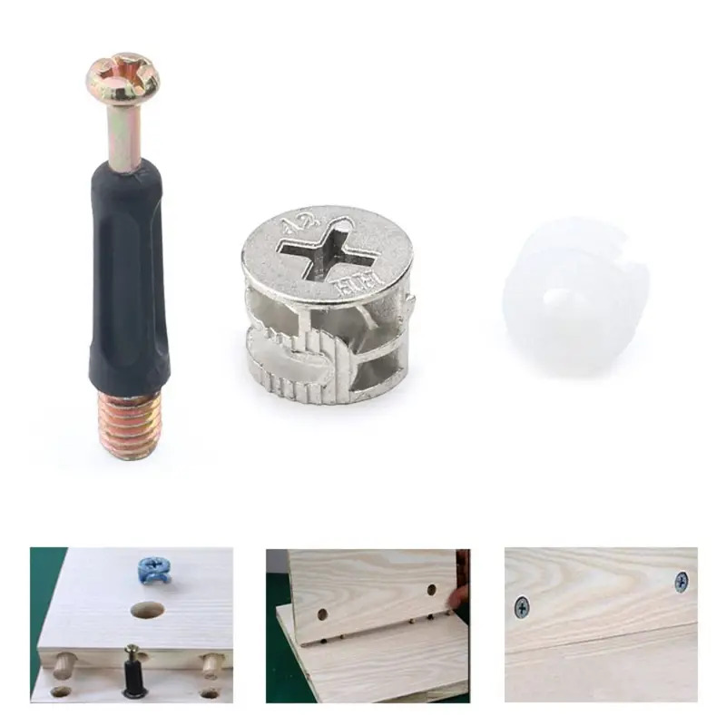 100個入り家具用3-in-1コネクター、合金ホイール、ハー - Furniture Hardware Fixing Screws のレビューと価格