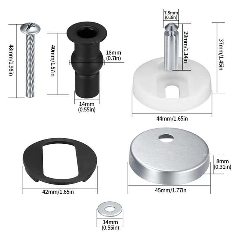 2 個の便座ヒンジトップフィックスヒンジパック取り付け交換用 - Furniture Hardware Fixing Screws のレビューと価格