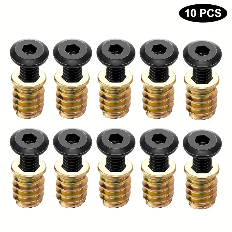 10 個のナットねじ込みインサート組み合わせツールキット木製 - Furniture Hardware Connectors のレビューと価格