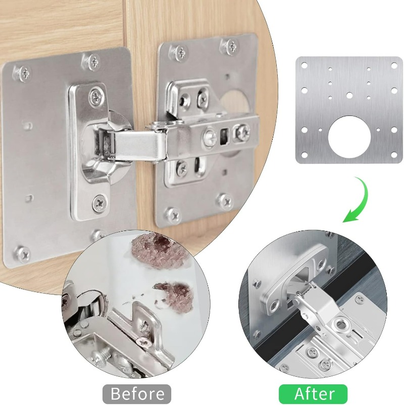 キャビネットドアヒンジ修理プレートステンレス鋼家具ヒンジ固定 - Furniture Hardware Fixing Screws のレビューと価格