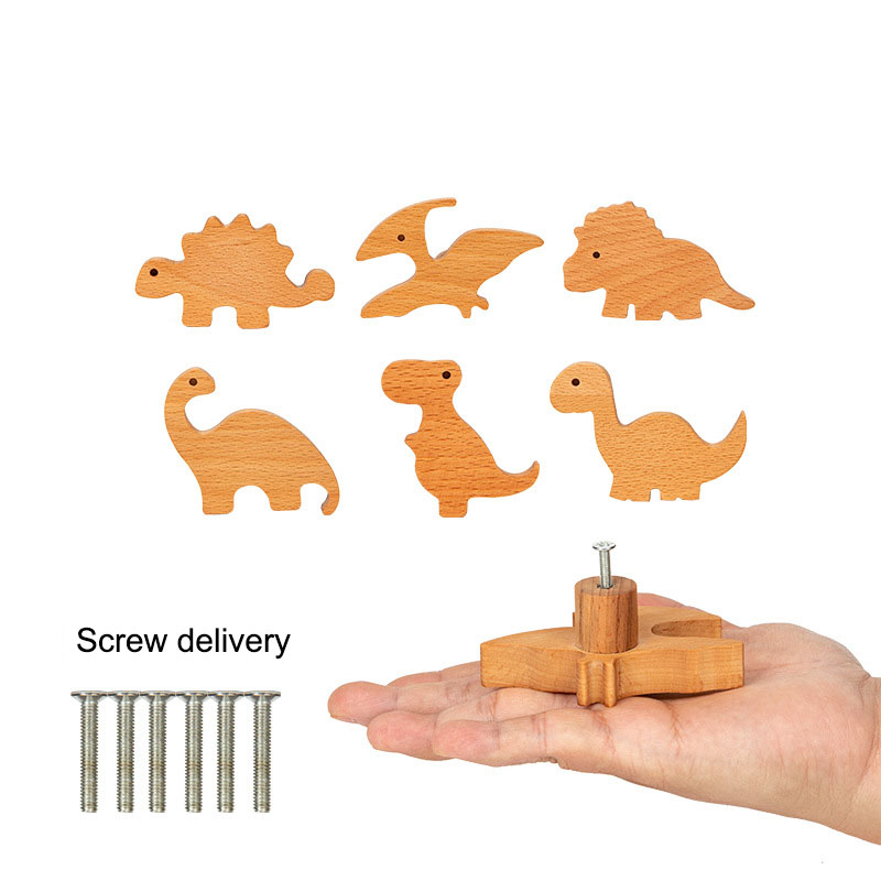 キャビネットドアハンドル子供部屋クリエイティブかわいい恐竜ユ - Furniture Hardware Wood のレビューと価格