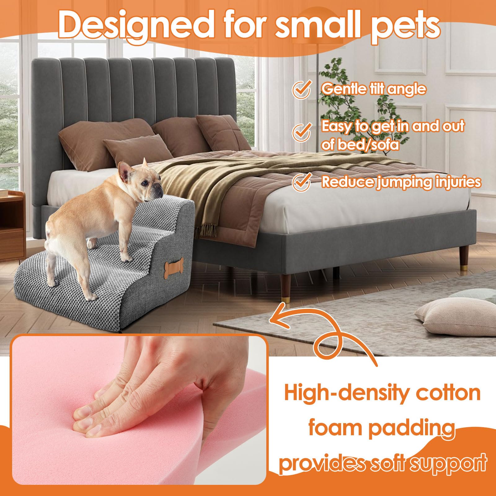 犬用階段、ペット用階段、骨型ハンドル付きソファベッド横用スロ - Furniture Hardware For Bed のレビューと価格