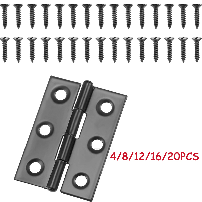 WV ブラックドアヒンジ ステンレス鋼製バットヒンジ ネジ付 - Furniture Hardware Fixing Screws のレビューと価格